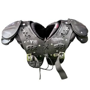 Schutt Football Shoulder Pads Kids Medium Black Excellent Y-Flex 4.0 All Purpose